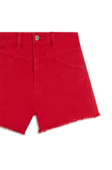 Short Heavy Color Western Vermelho