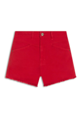 Short Heavy Color Western Vermelho