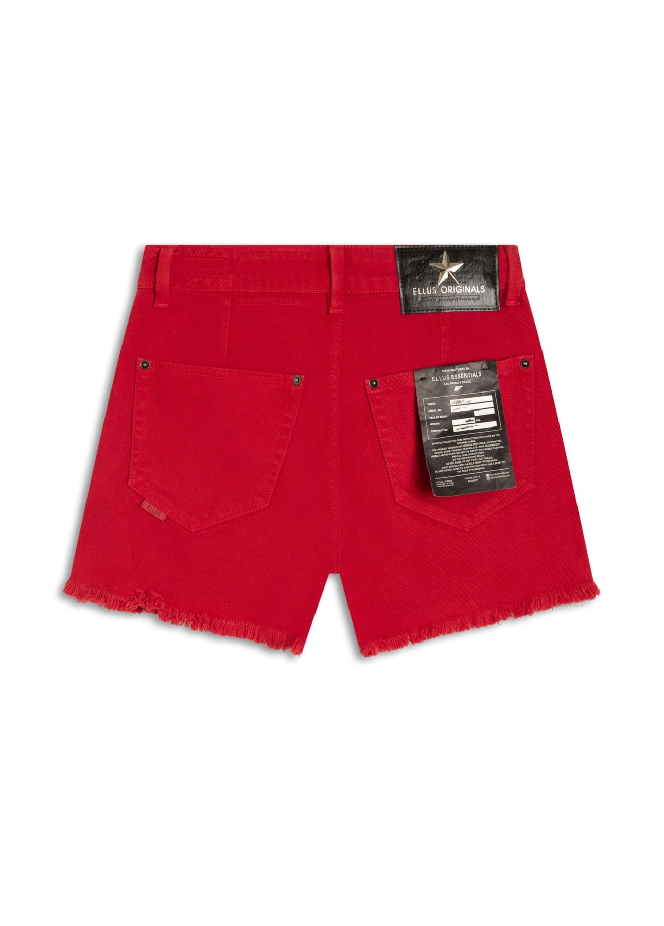 Short Heavy Color Western Vermelho