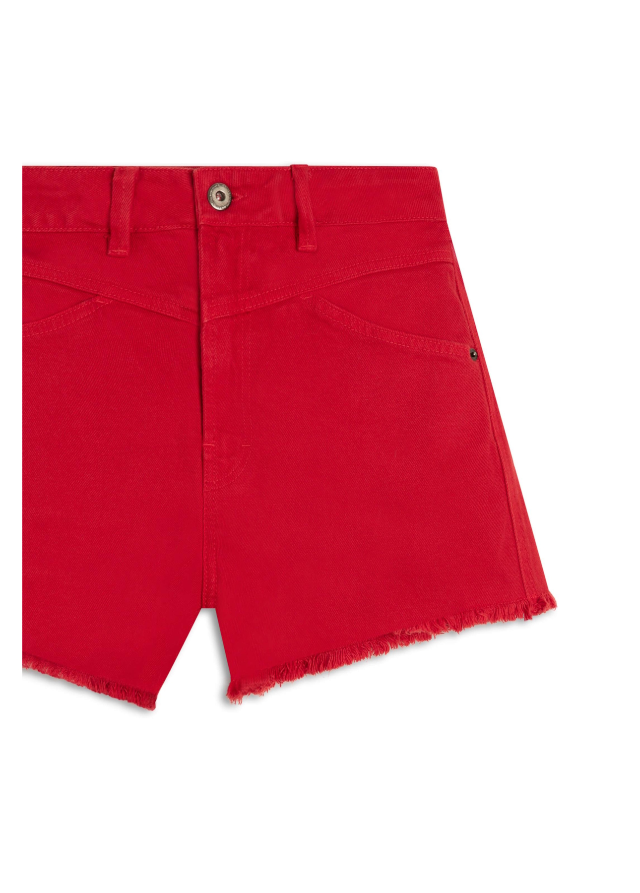 Short Heavy Color Western Vermelho