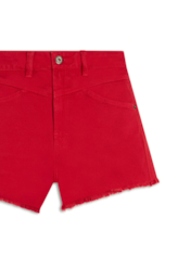 Short Heavy Color Western Vermelho