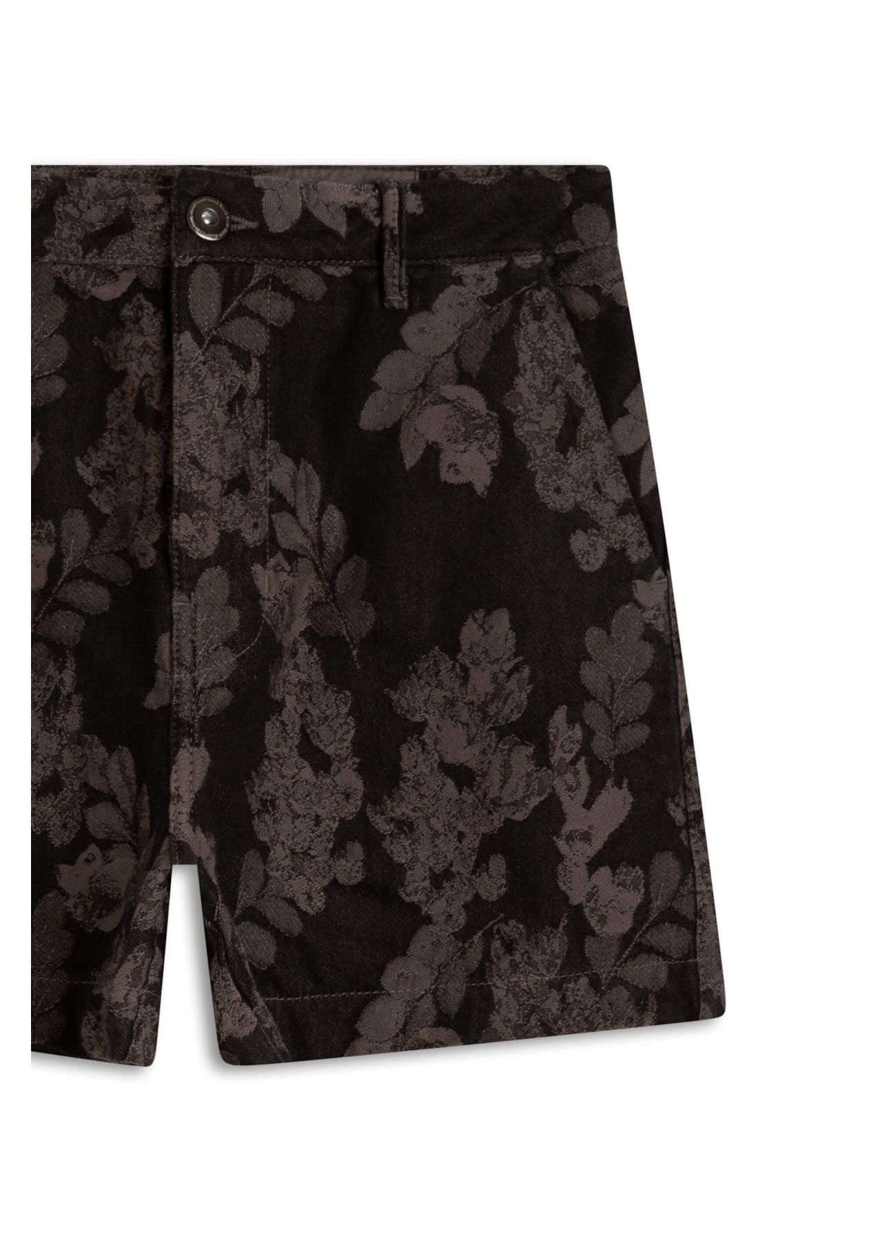 Short Jacquard Floral Verde Oliva