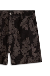 Short Jacquard Floral Verde Oliva