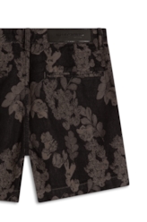 Short Jacquard Floral Verde Oliva