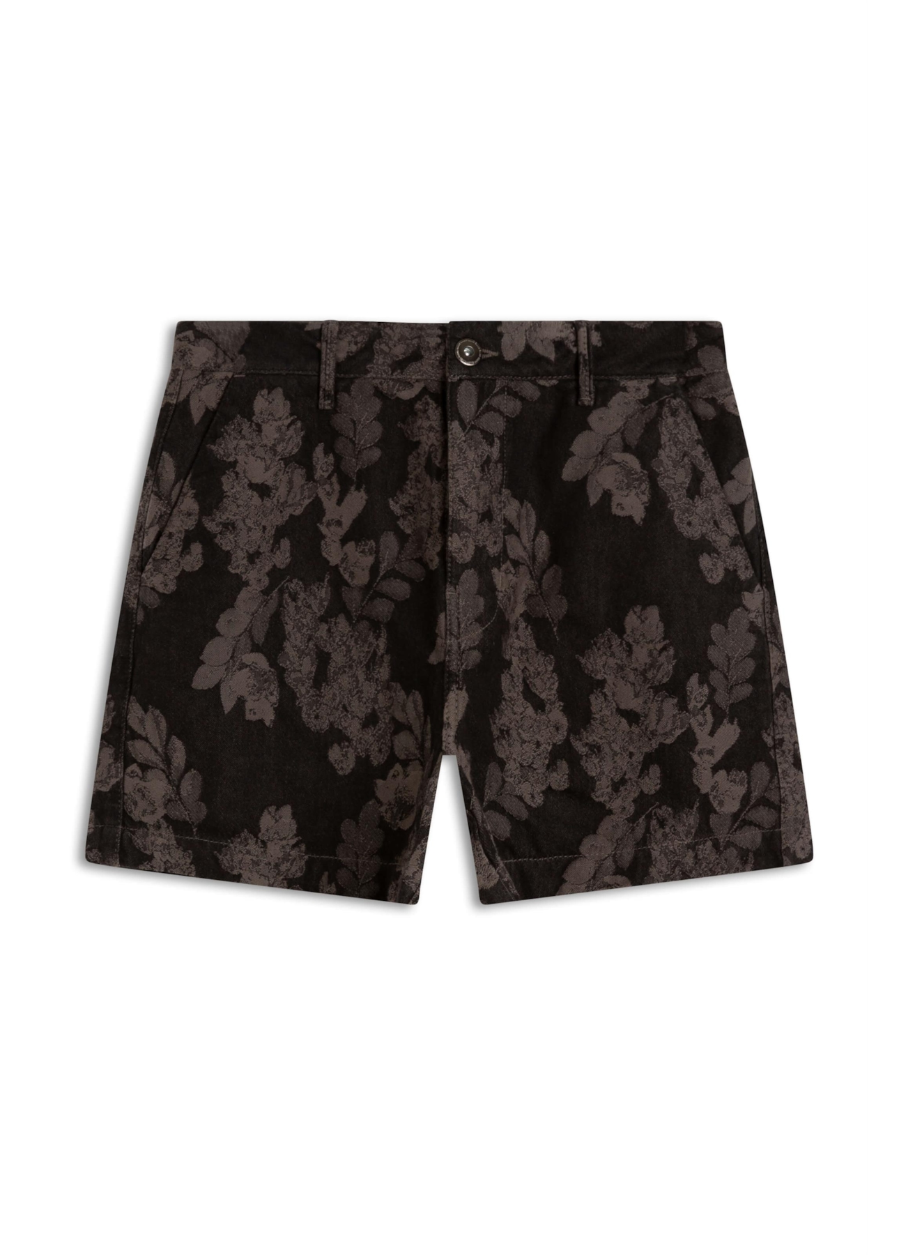 Short Jacquard Floral Verde Oliva
