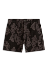 Short Jacquard Floral Verde Oliva