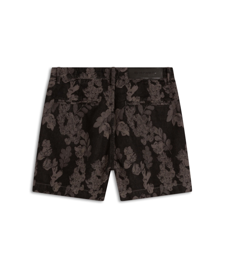 Short Jacquard Floral Verde Oliva