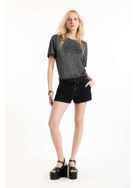 Short Jogging Black Preppy Lav. Escura