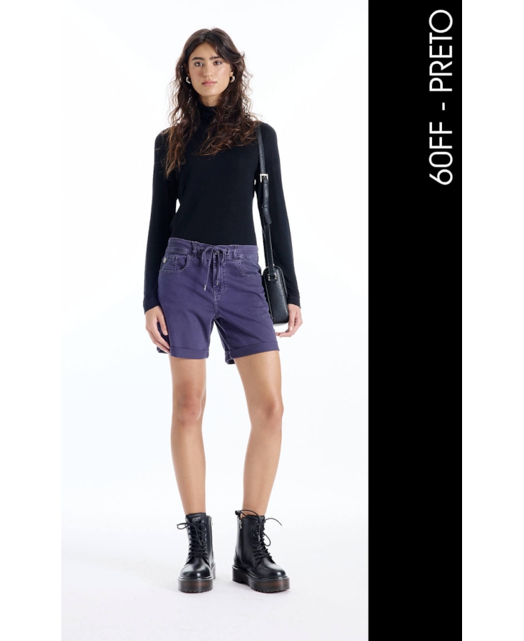Short Jogging Color Preppy Preto