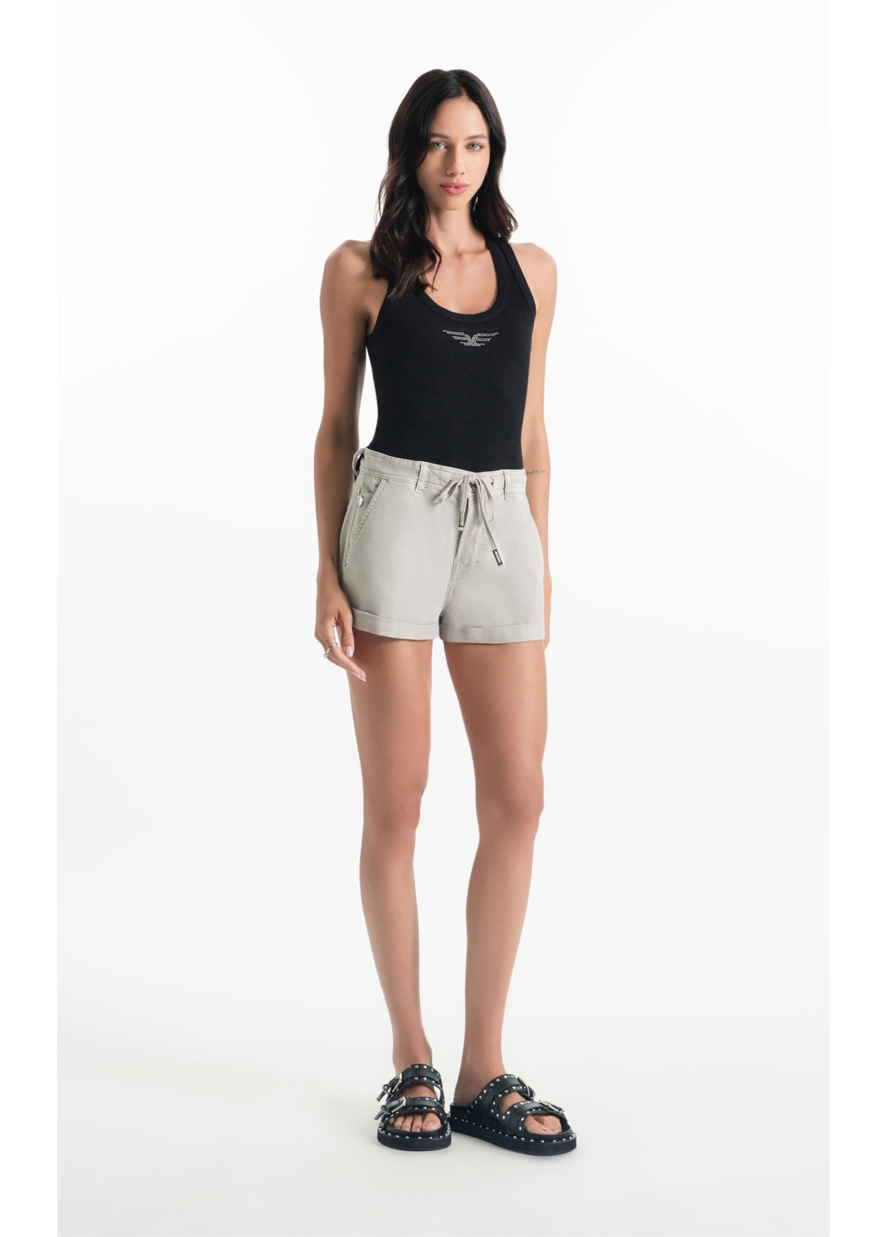 Short Jogging Color Preppy Silver