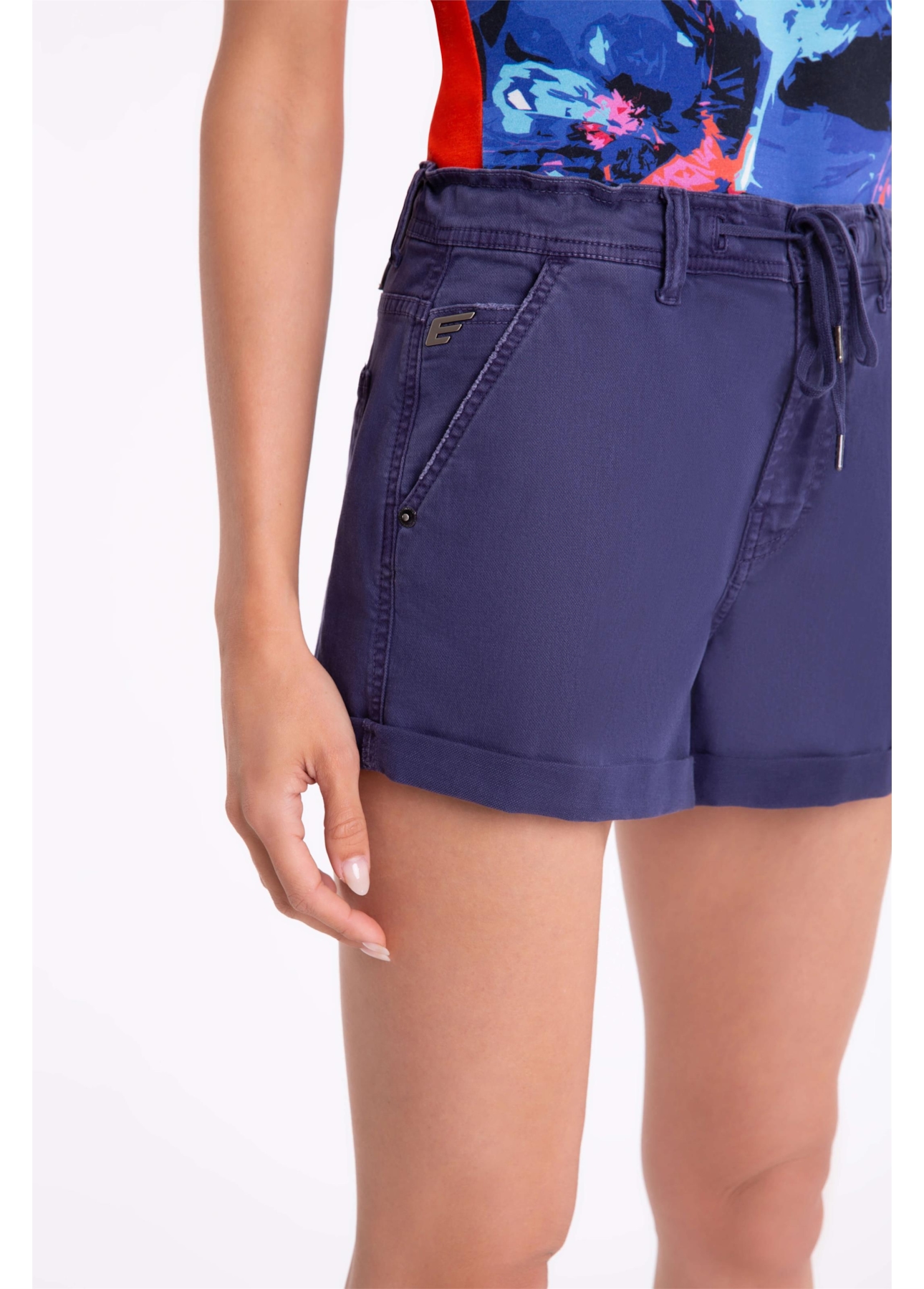 Short Jogging Slim Preppy Purple Blue