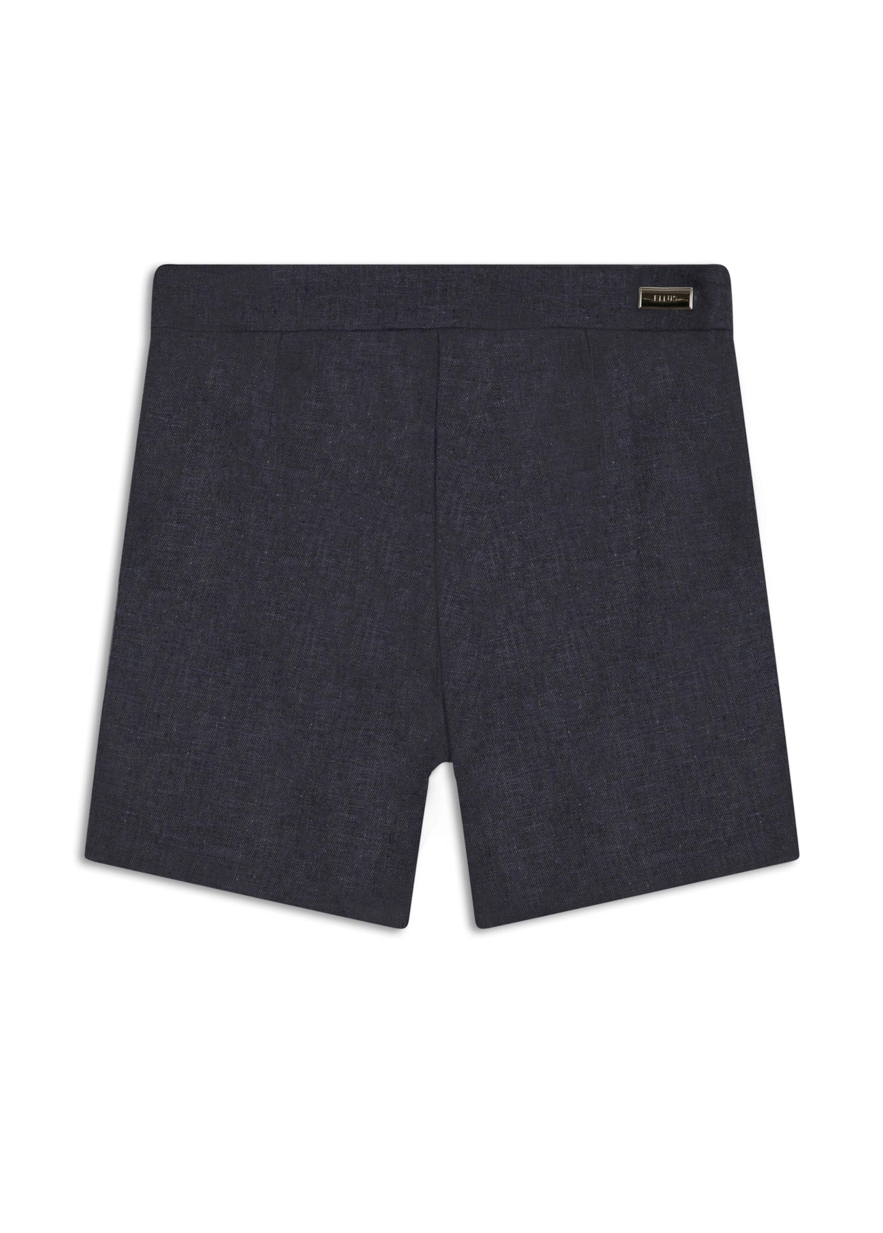 Short Linen Blend Pleats Marinho