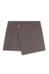Short Linho Wides Stripes Skisrt Tabaco