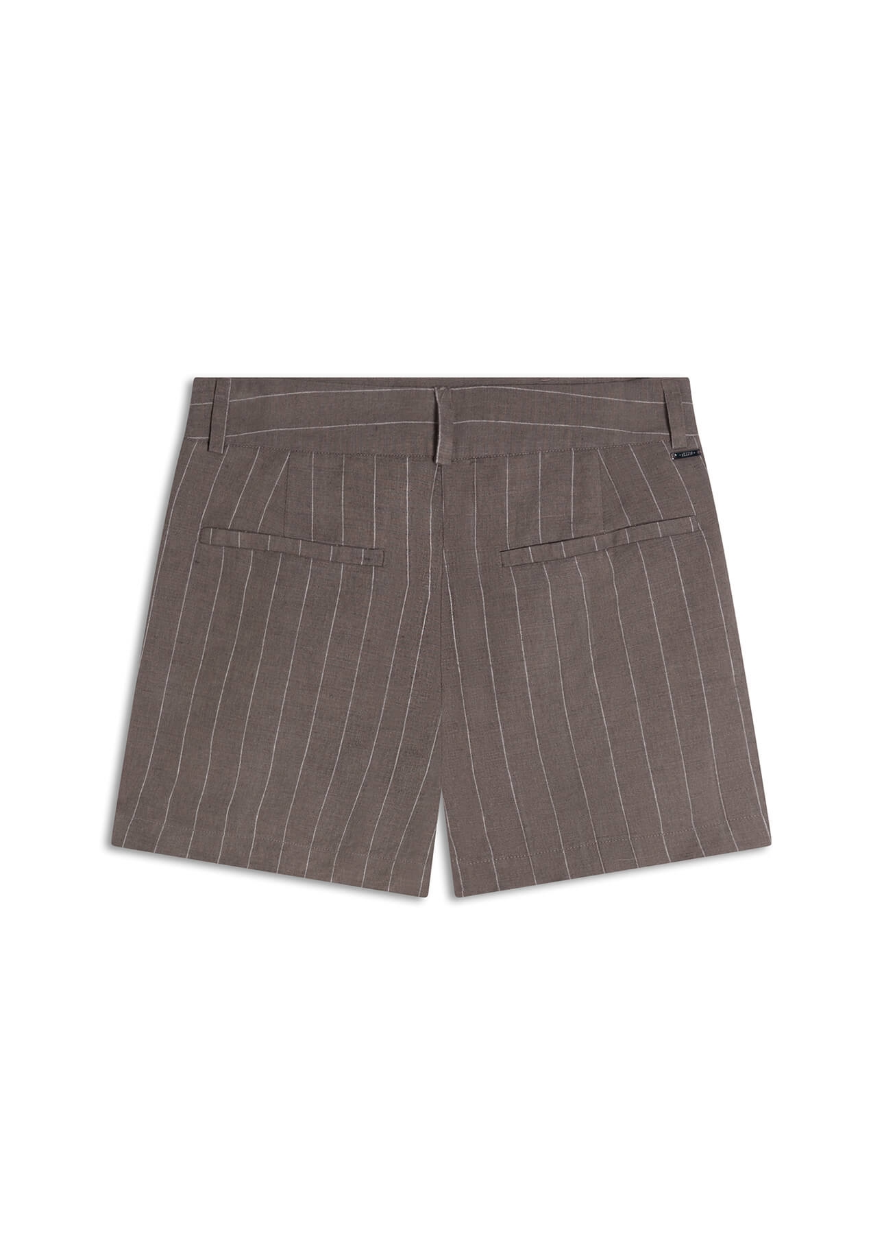 Short Linho Wides Stripes Skisrt Tabaco