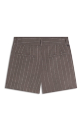 Short Linho Wides Stripes Skisrt Tabaco