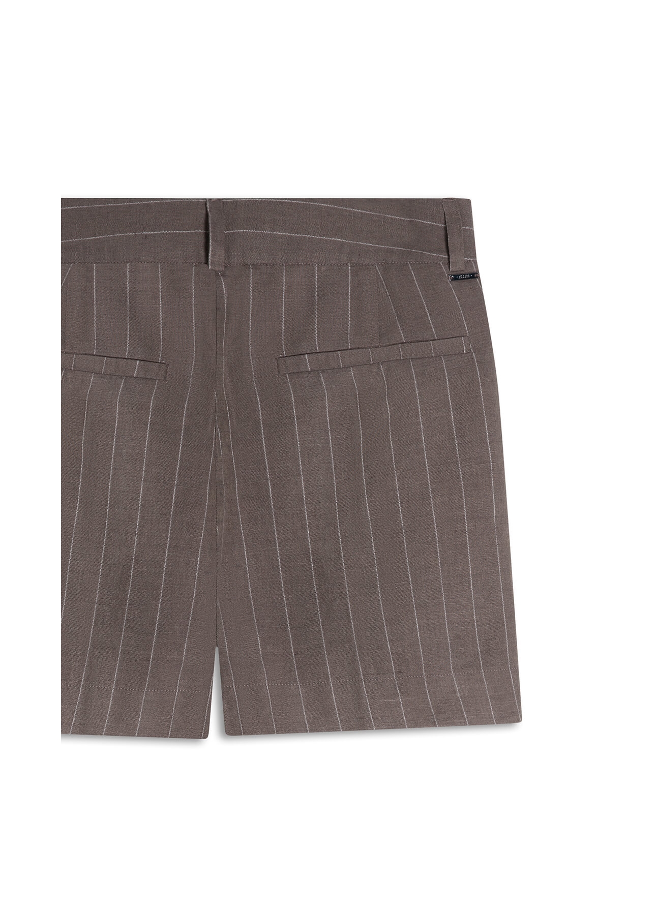 Short Linho Wides Stripes Skisrt Tabaco