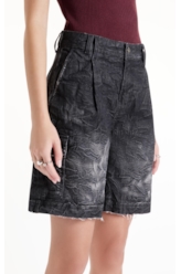 Short Ocean Elastic Wide Cargo Lav.Black