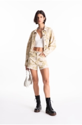 Short Raw Twill Print Lemon