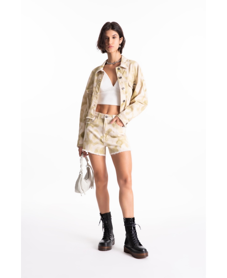 Short Raw Twill Print Lemon