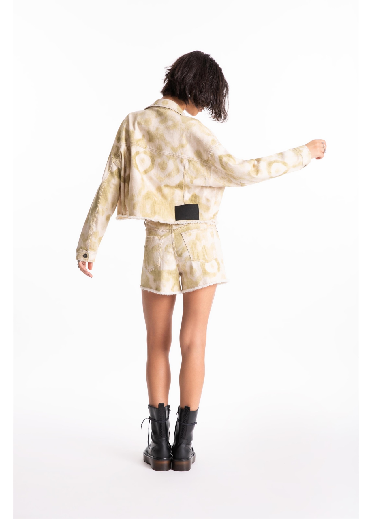 Short Raw Twill Print Lemon