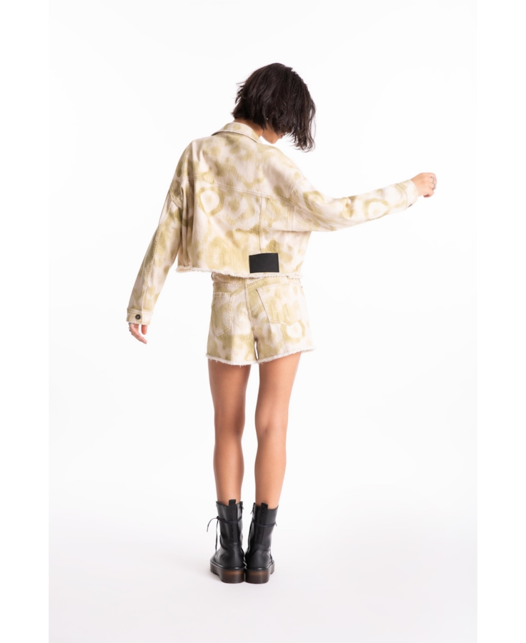 Short Raw Twill Print Lemon