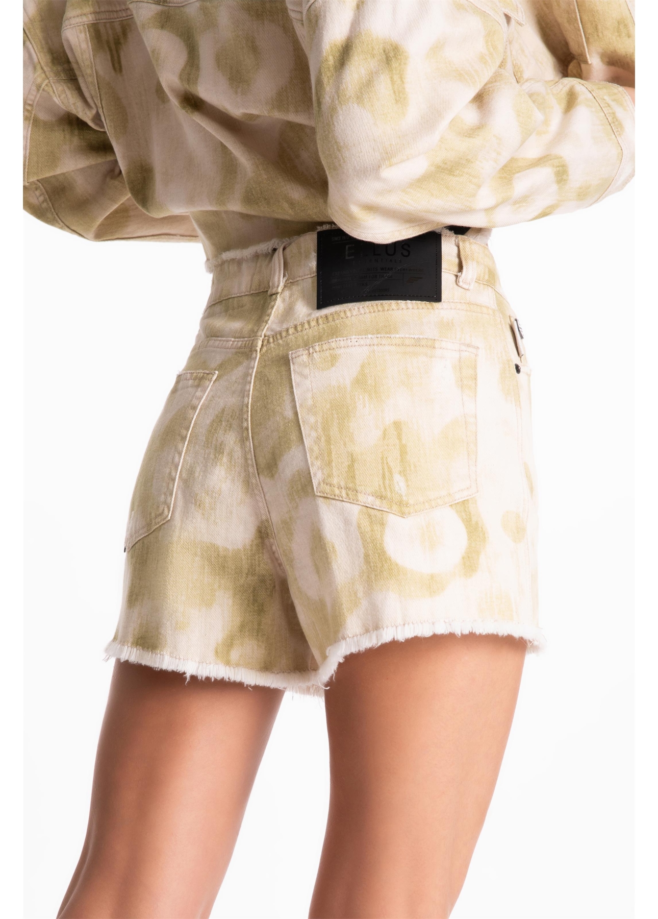 Short Raw Twill Print Lemon