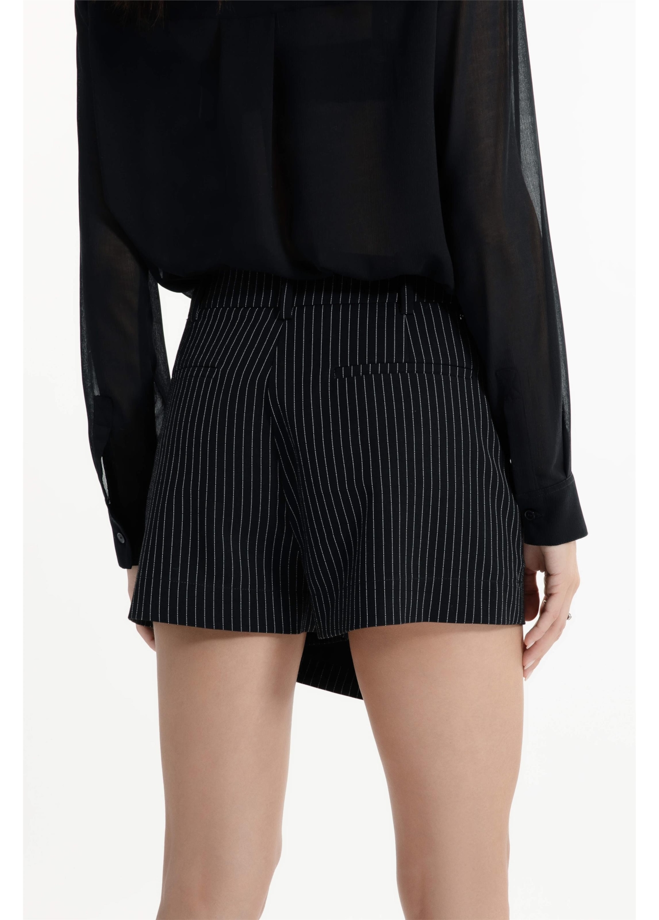Short Saia Stripe Skirt Like Mini Preto
