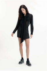 Short Saia Stripe Skirt Like Mini Preto