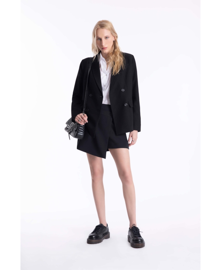 Short Saia Ultra Span Shirt Tranpass Preto
