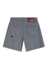 Short Stripe Denim Mom Marinho