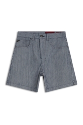 Short Stripe Denim Mom Marinho