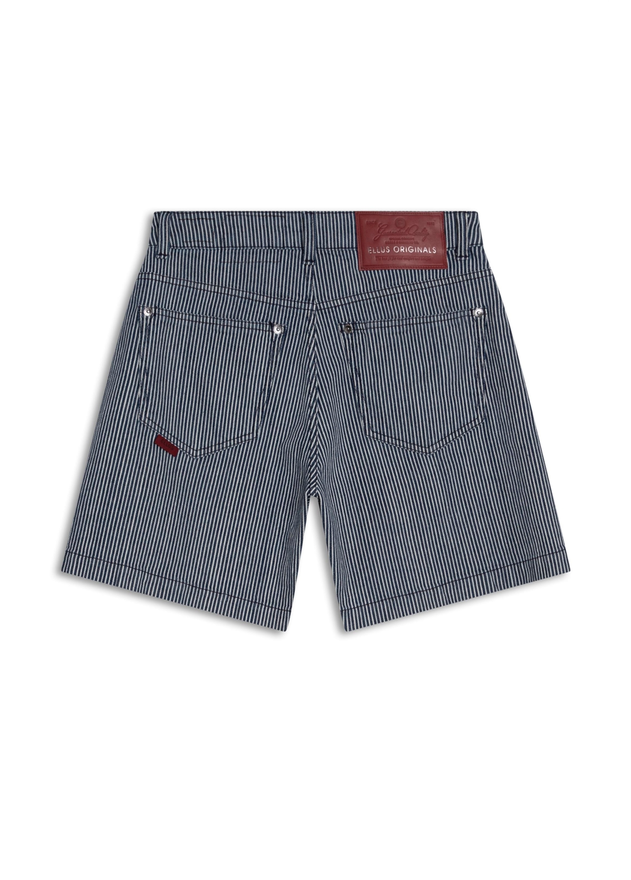 Short Stripe Denim Mom Marinho
