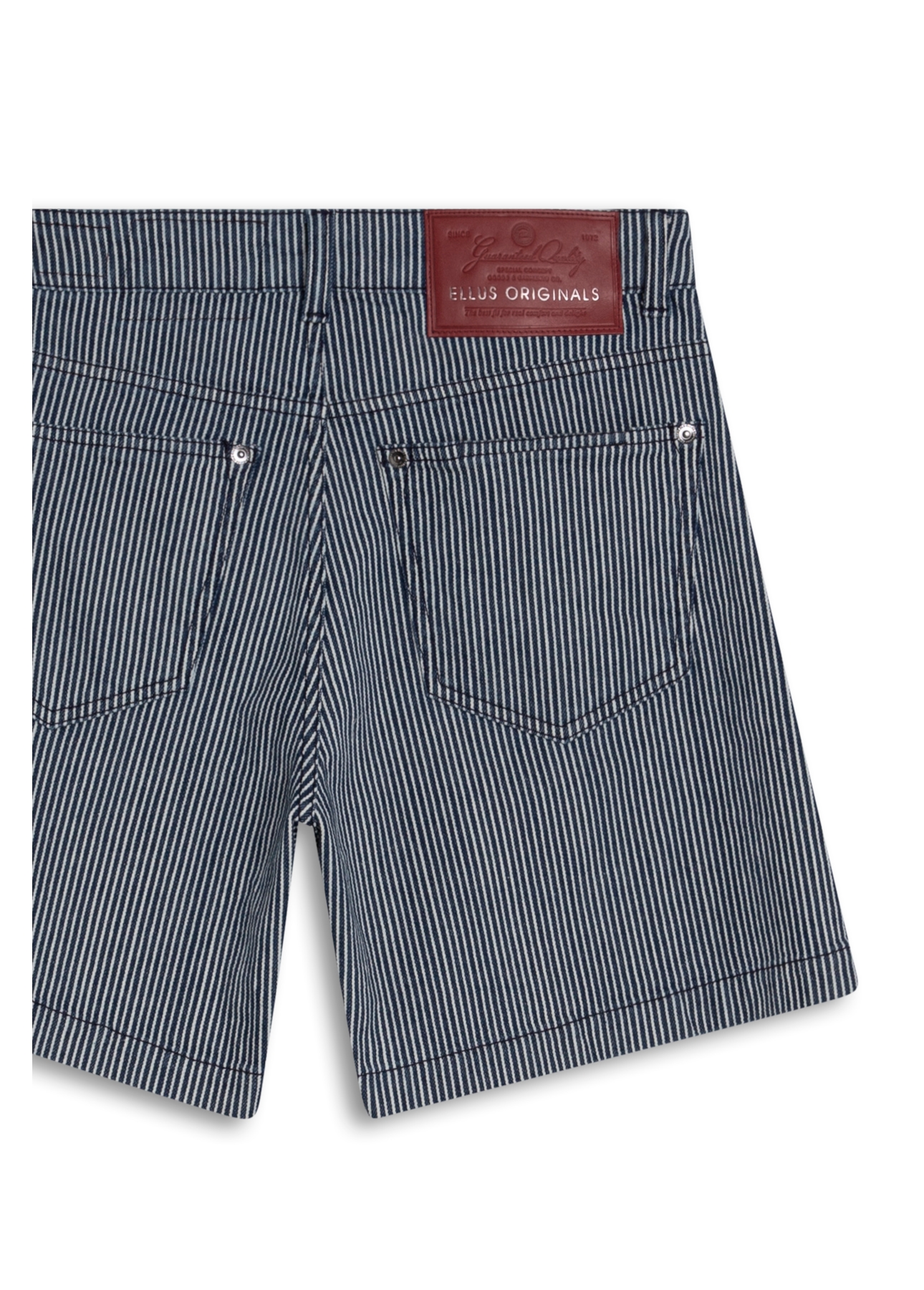 Short Stripe Denim Mom Marinho