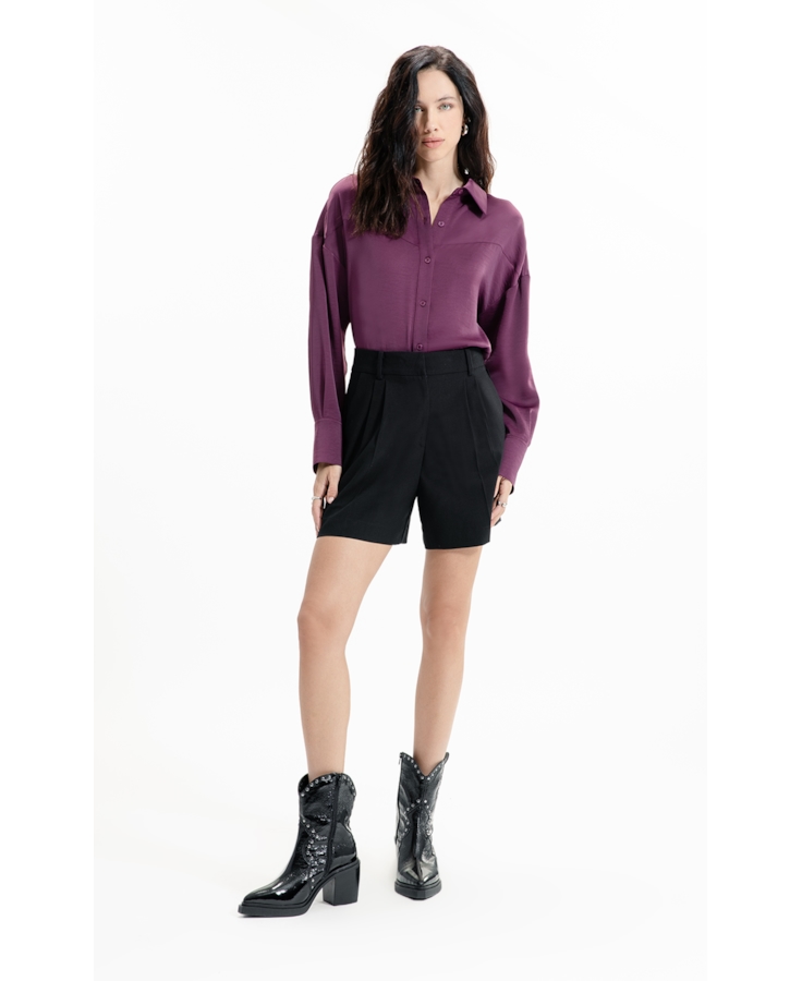 Short Tailoring Pleats Preto