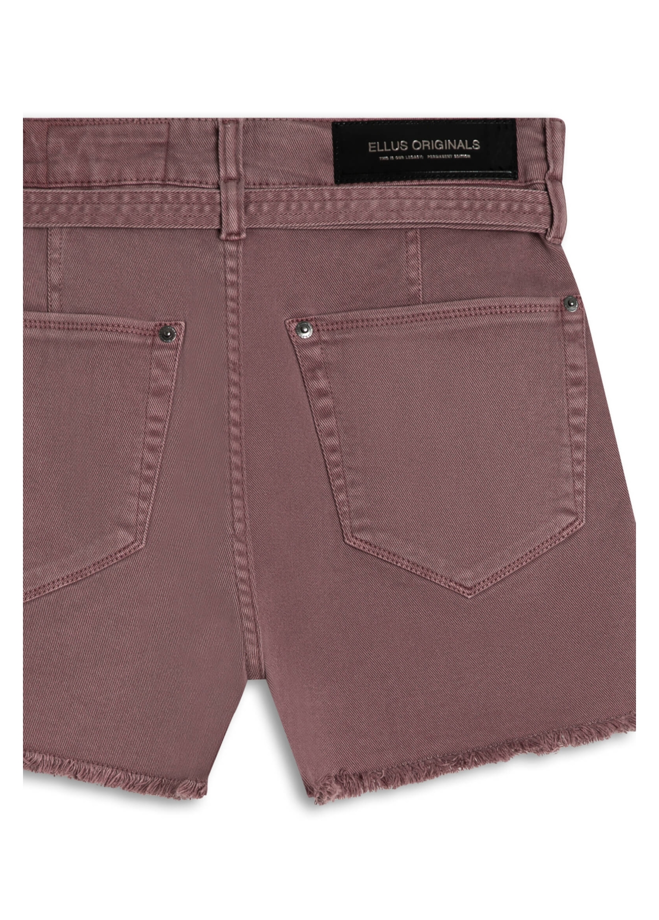 Short Vintade Denim Color Evasê Rosa Dirty