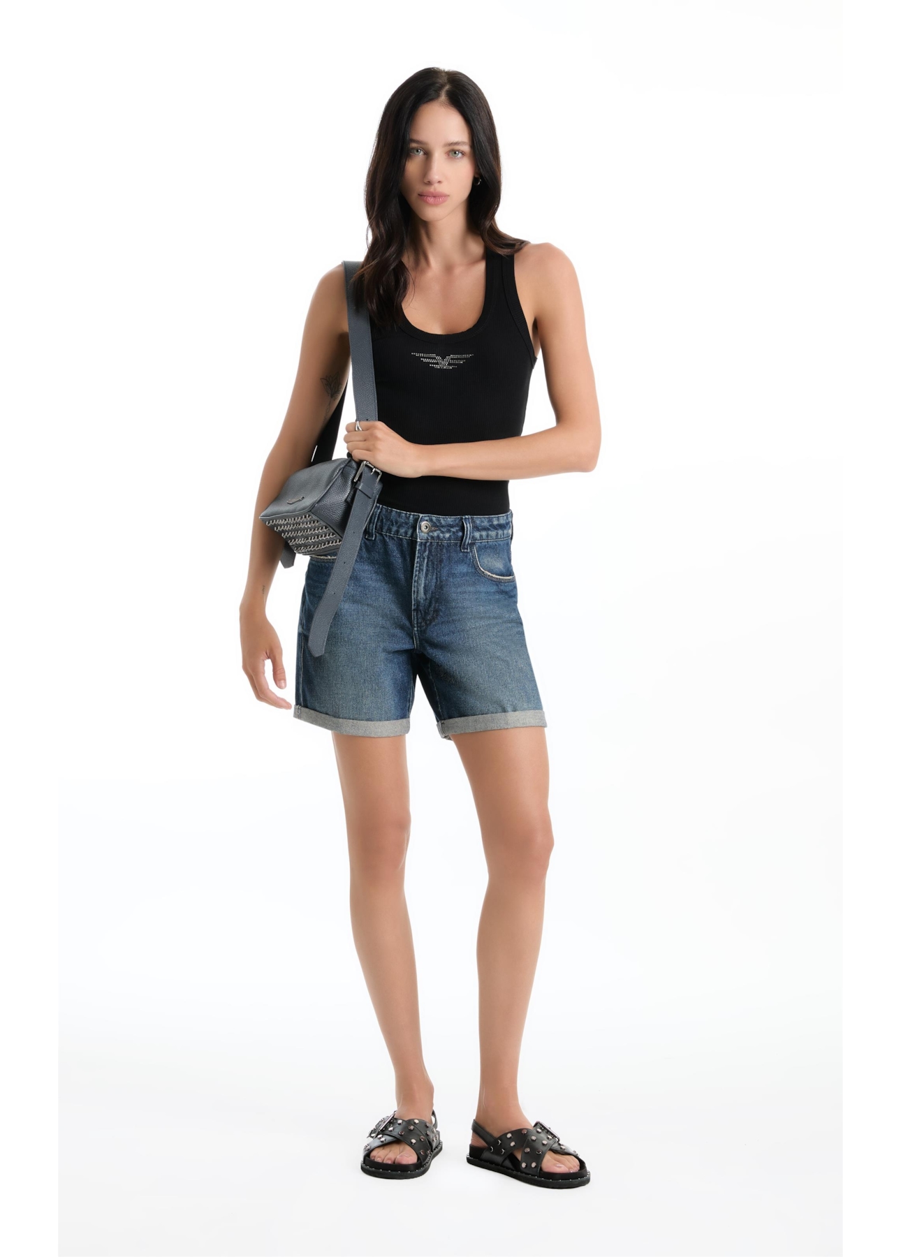 Short Vintage Denim Classic Lav.Escuro C/ Rebolo