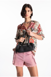 Short Vintage Denim Color Cargo Rosa Velho
