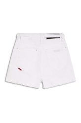 Short Vintage Denim Color Cinto Branco