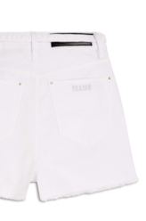 Short Vintage Denim Color Cinto Branco