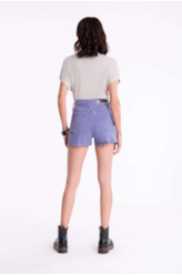 Short Vintage Denim Color Cinto Lilas