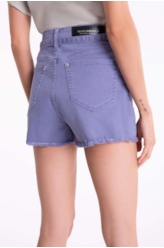 Short Vintage Denim Color Cinto Lilas