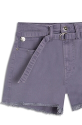 Short Vintage Denim Color Cinto Lilas