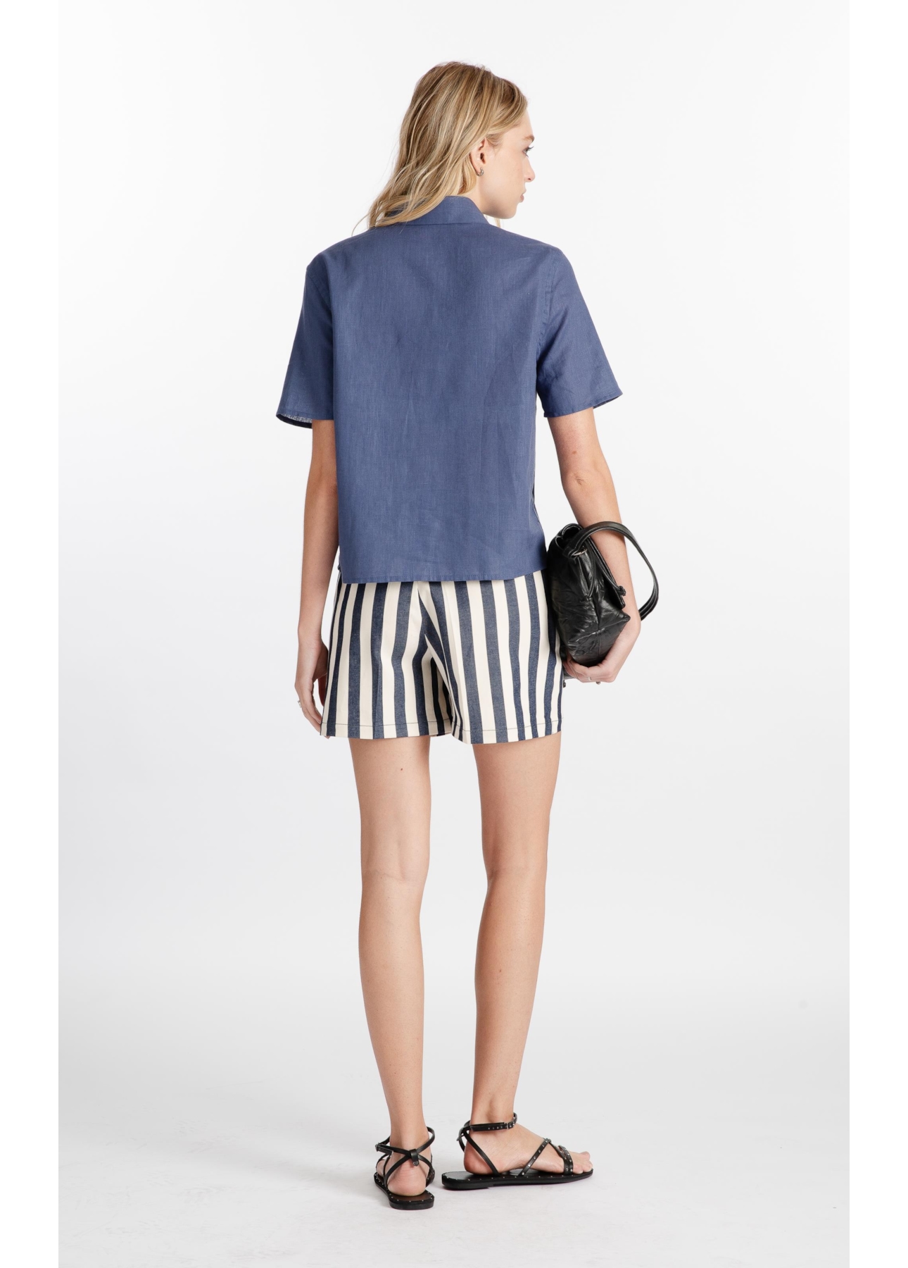 Short Vintage Stripe Marinho
