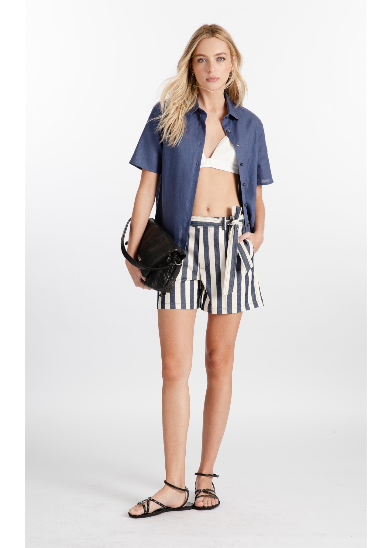 Short Vintage Stripe Marinho