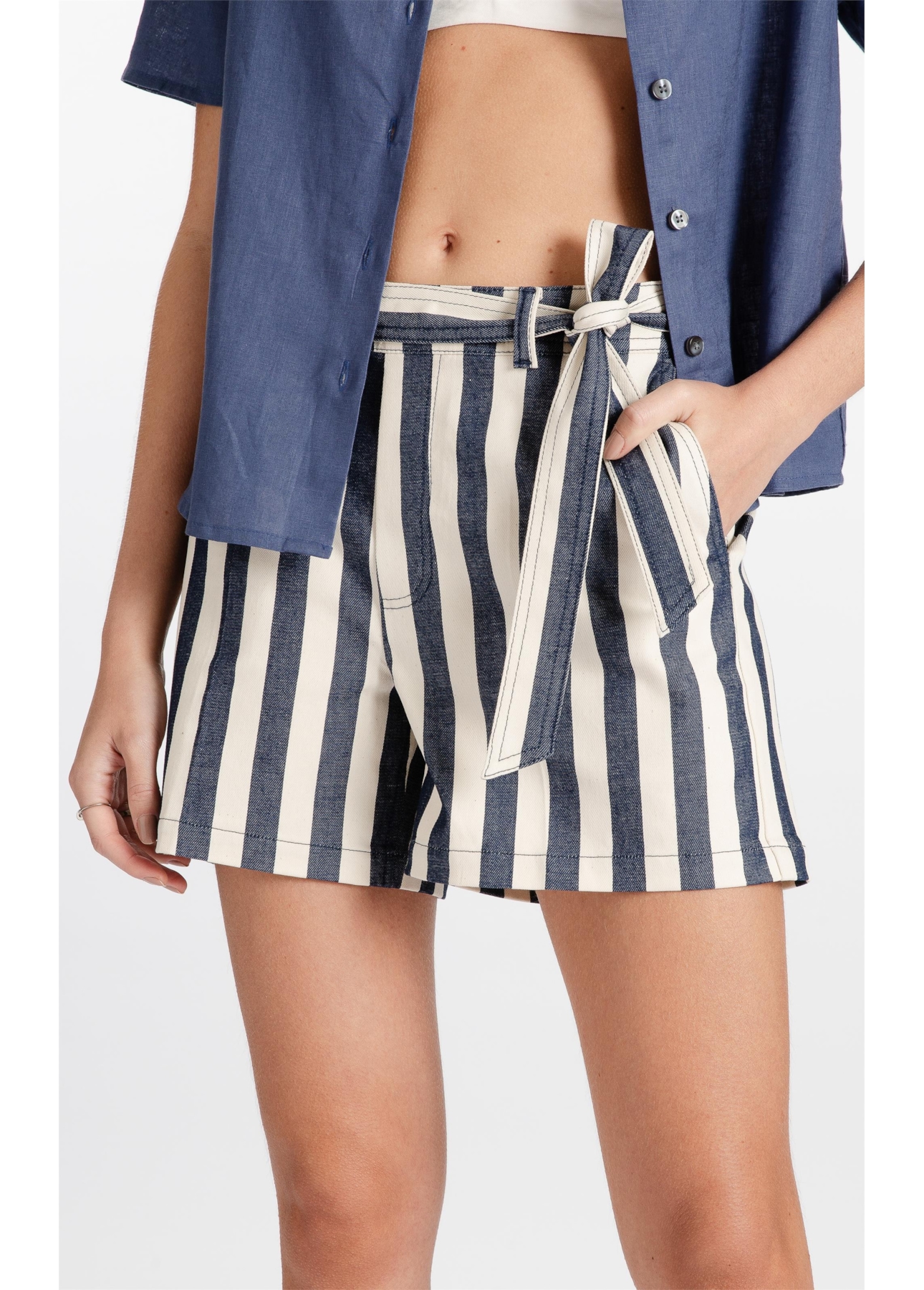 Short Vintage Stripe Marinho