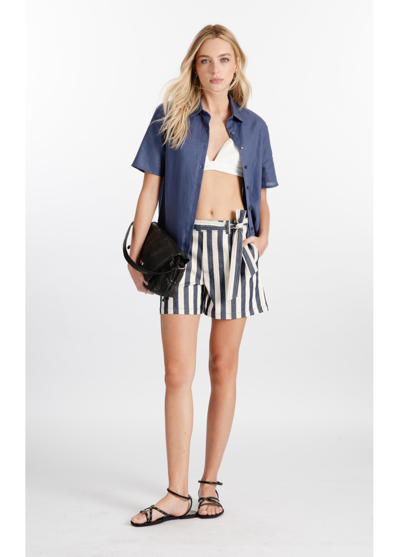 Short Vintage Stripe Marinho