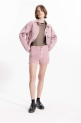 Short White Denim Boyish Rosa Velho