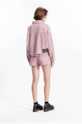 Short White Denim Boyish Rosa Velho