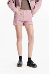 Short White Denim Boyish Rosa Velho