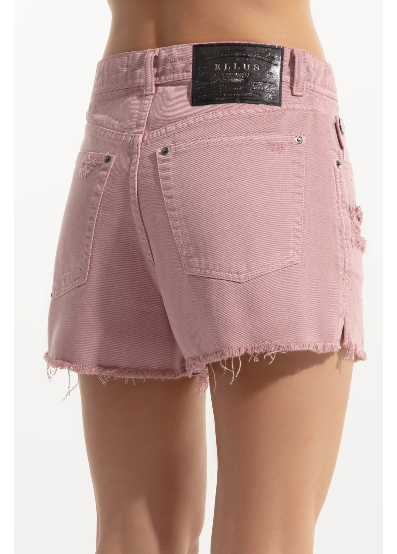 Short White Denim Boyish Rosa Velho
